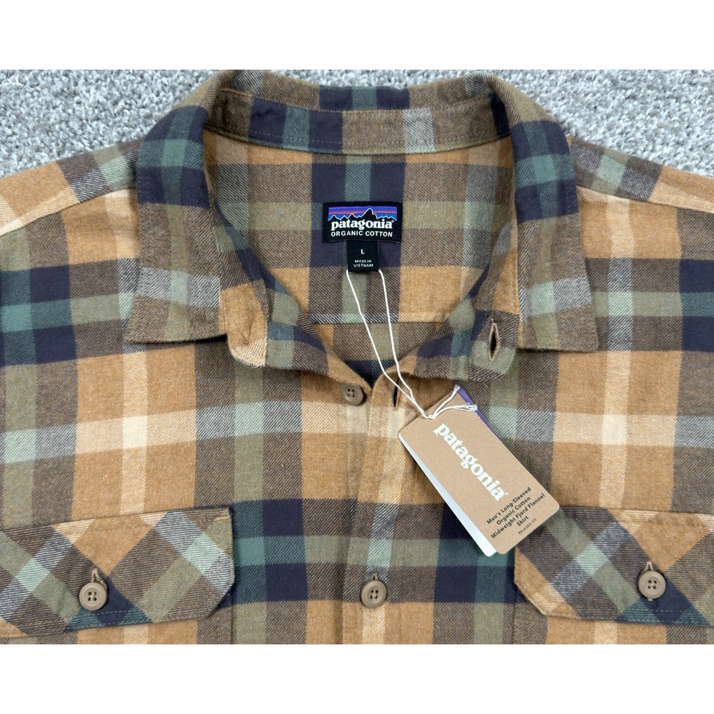 Patagonia Fjord Flannel Shirt Men's Large Organic Cotton Plaid NWT 42400